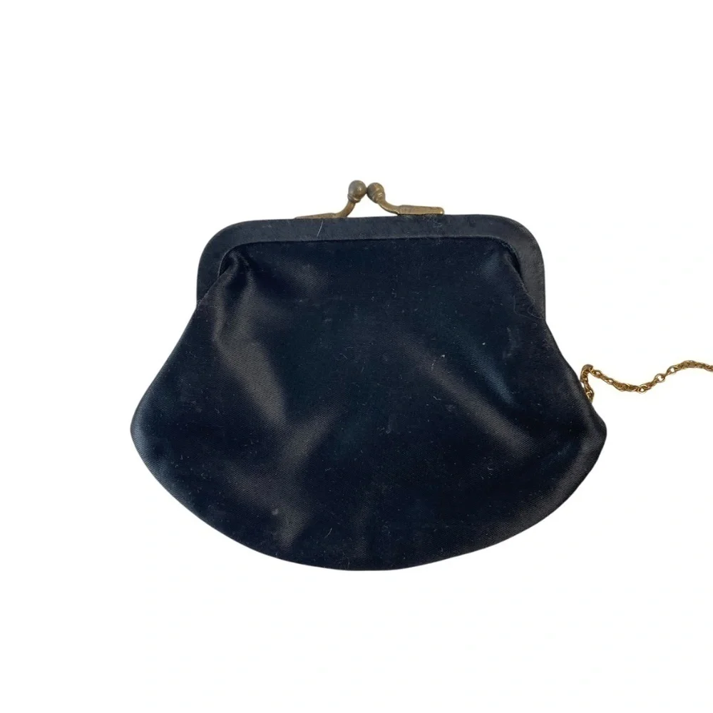 Vintage Magid 60’s Pleated Clutch with Rhinestone Clasp and Baby Coin Bag